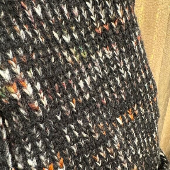 Express Black Multicolor Chunky Knit Wool Alpaca Cardigan Sweater L/XL - Picture 5 of 7